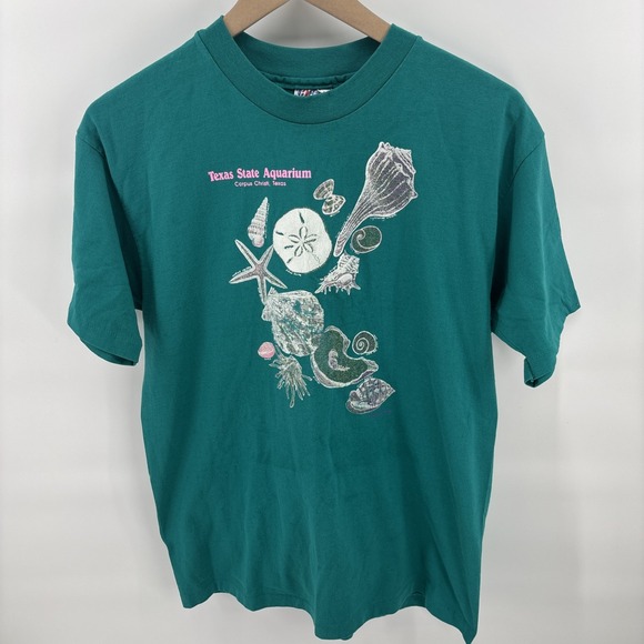 Hanes Other - Texas State Aquarium T Shirt Men's Large Blue Vintage Single Stitch 1990 Graphic